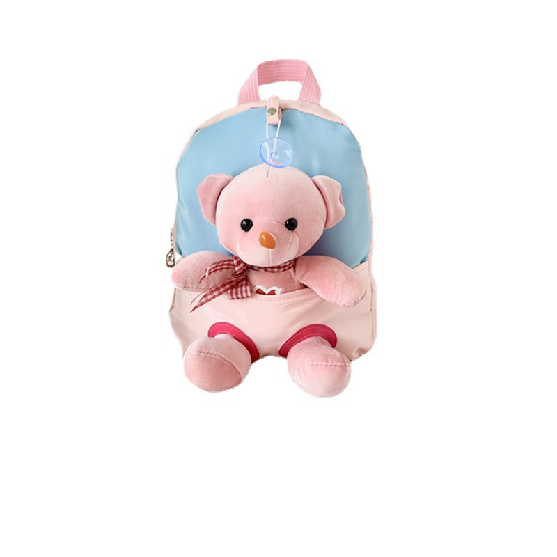 Plush Doll Bear Children's Backpack Fashion Simple Kindergarten Baby School Bag Fashionable Stylish Backpack