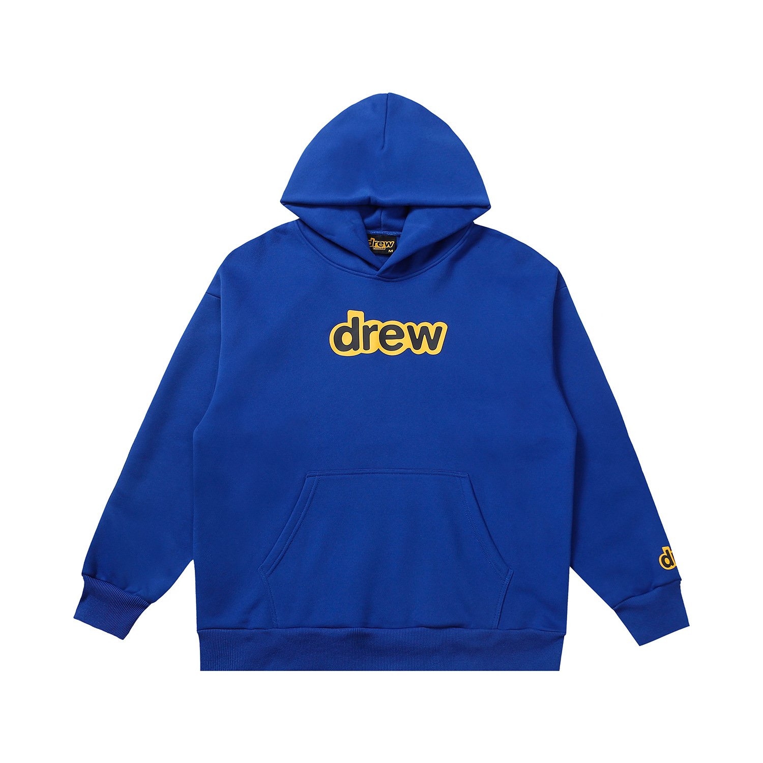 跨境批发drew icon笑脸字母印花男女贾斯汀比伯拼接加绒卫衣帽衫 图片