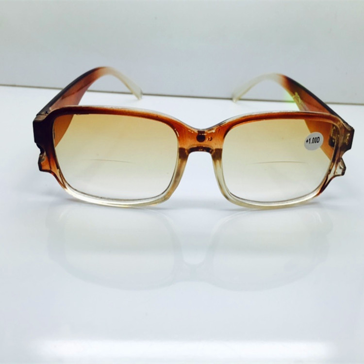 代发2021新地摊双光老花镜茶色渐变磁石韩国可看近看远双光老花镜