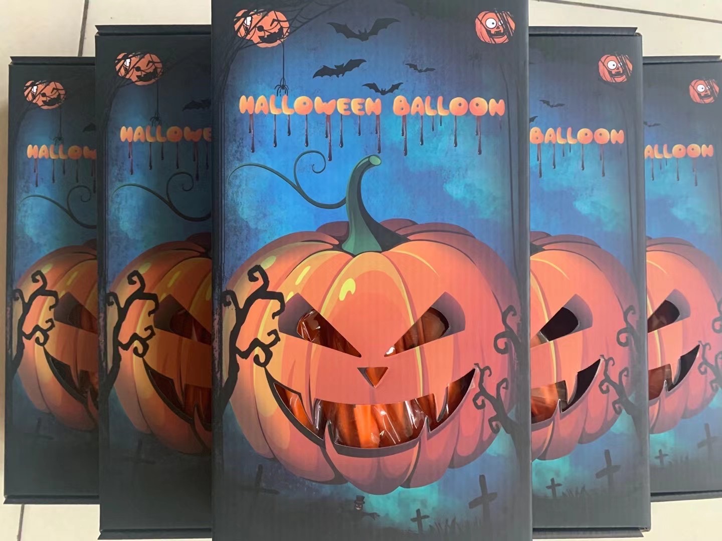 Cross-Border Supply Halloween Pumpkin Lamp Balloon Ghost Festival Decoration Party Atmosphere Balloon Expression Pumpkin Lamp