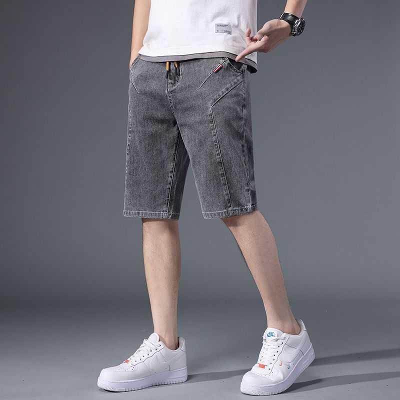 Summer New Men's Jeans Shorts Outer Wear Thin Trendy Fifth Pants Loose Straight Harem Bermuda Shorts Men