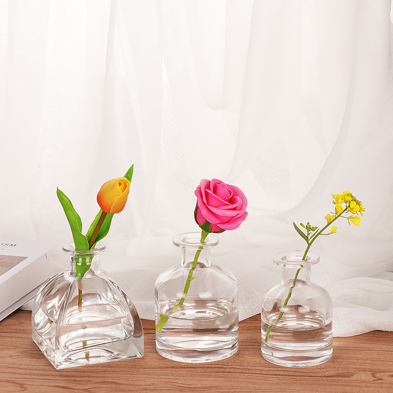 Creative Nordic Glass Vase Transparent Hydroponic Vase Desk Decoration Bottle Yurt Home Glass Bottle Decoration