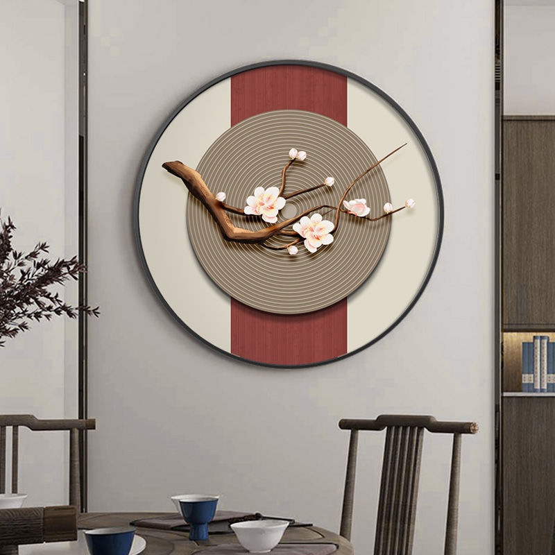 餐厅挂画新中式入户玄关装饰画书房茶室进门背景墙壁画