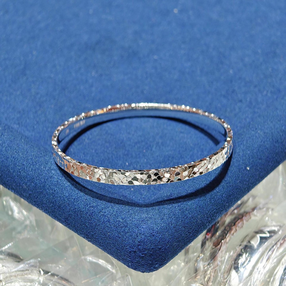 碎碎冰s925纯银手镯女爆闪镯子时尚轻奢2024新款超闪网红新款手环