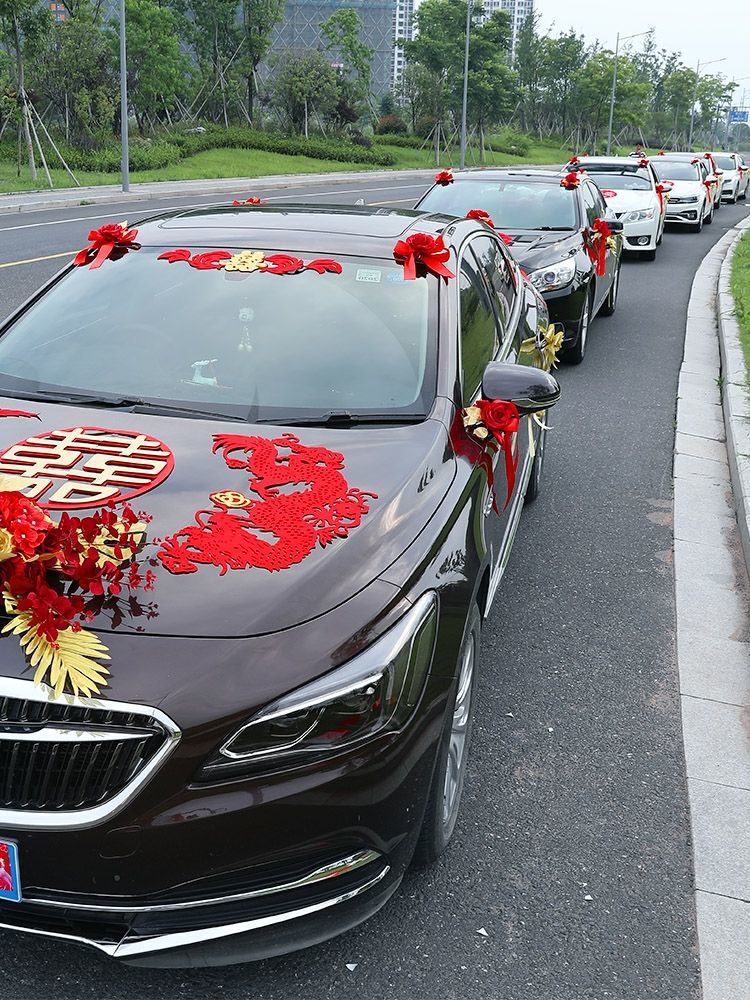 主婚车装饰车头花婚车花车结婚车队副车用品套装婚庆布置用品