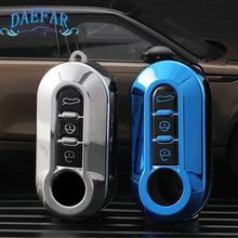 For Fiat 500 Soft TPU 3 Buttons Car Flip Folding Key Case ve