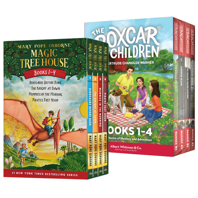 神奇树屋 英文原版绘本 magic tree house 1-4册  棚车少年1-4册