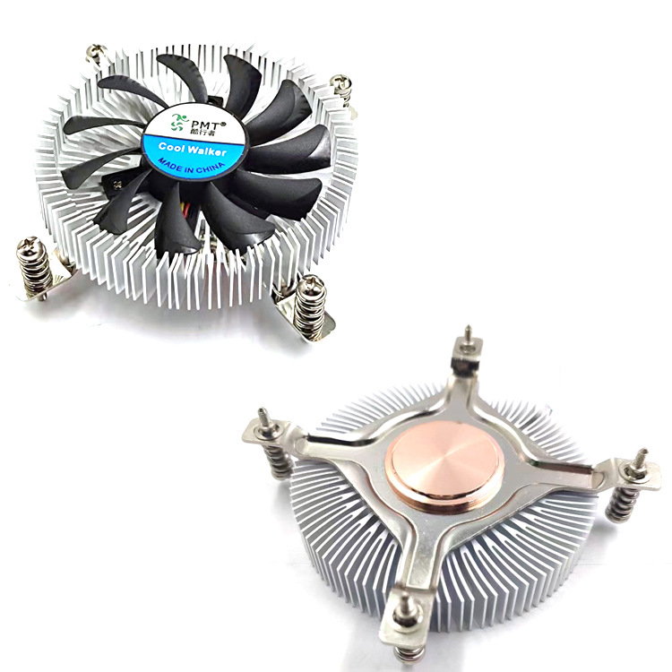 飞碟20mm铜芯超薄一体机itx迷你机箱cpu散热器1700 1200 115x风扇