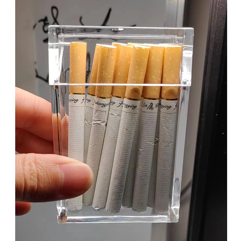 网红联名透明翻盖塑料烟盒高档创意亚克力香烟壳20支装细支粗支潮