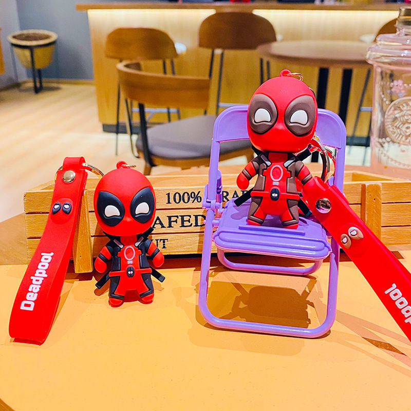 Cartoon Marvel Deadpool Handbag Pendant Car Key Chain Boys Personalized Pendant Accessories Couple Small Gift Keychain