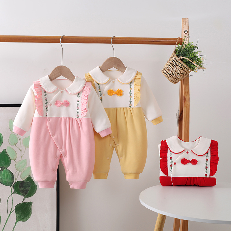 Spring Baby Jumpsuit Newborn Boneless Romper Baby 80G Thin Cotton Cartoon Butterfly Clothing Class a Warm Romper Baby Clothes