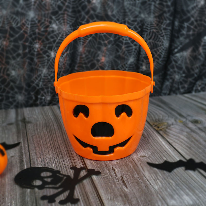 New Halloween Party Props Children's Halloween Toy Pumpkin Bucket Pumpkin Lamp Luminous Candy Bucket