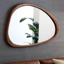 镜子卫生间木框实木木框美式复古台浴室不规则装饰镜子演出道具