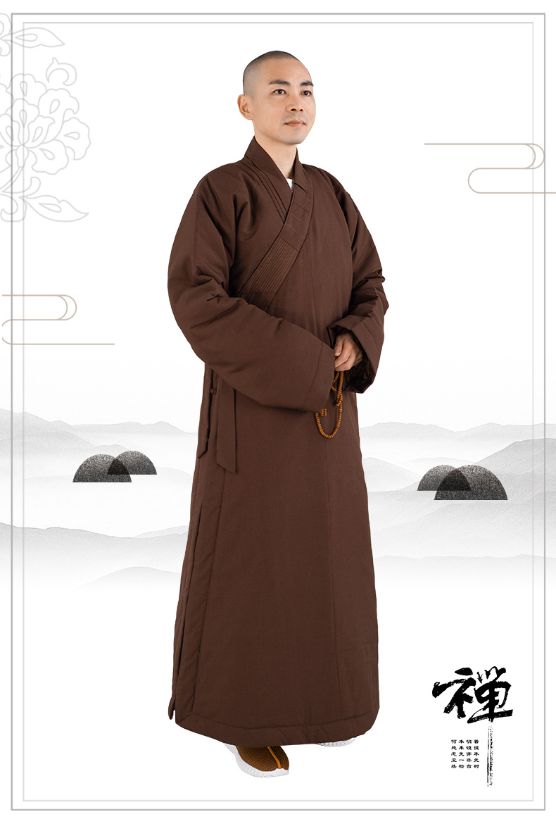 佛教僧衣大褂僧服长褂棉袍冬装男女款棉衣和尚衣加厚保暖棉袄僧袍