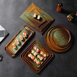 日式料理陶瓷餐具创意寿司平板盘烧鸟盘餐厅刺身盘烤肉盘炸物平盘