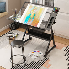 现货供应玻璃绘图桌可升降书画美术制图设计师书桌工作台桌子