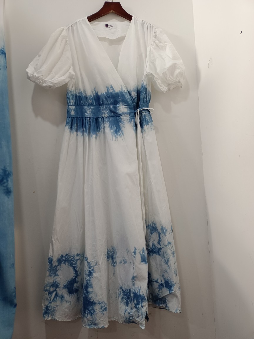 云南大理扎染手工扎染连衣裙白族扎染汉服长裙-阿里巴巴