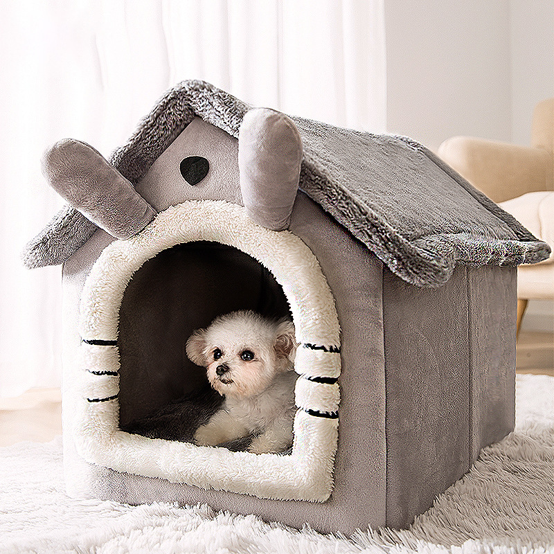 Kennel House Type Winter Warm Small Dog Teddy Four Seasons Universal Removable and Washable Dog House Cat Nest Bed Pet Supplies