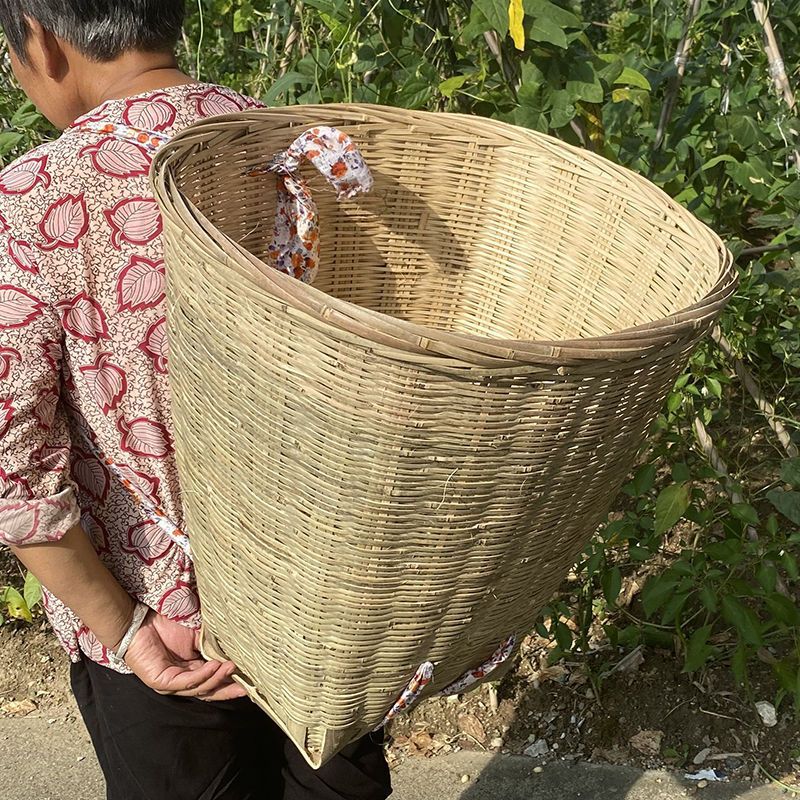 背篓竹编制品手工家用竹蔑背兜影视道具民用背玉米背材背猪草背篓
