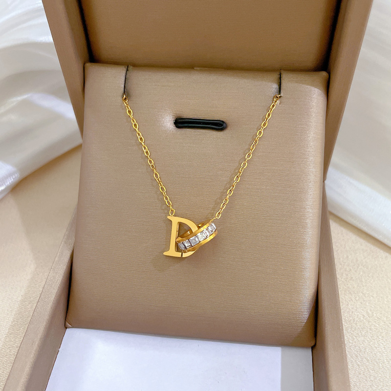 [Whole Body Titanium Steel] Geometric Animal Temperament Personality Minimalist Style Real Gold Necklace in Furnace Female Ins Clavicle Chain