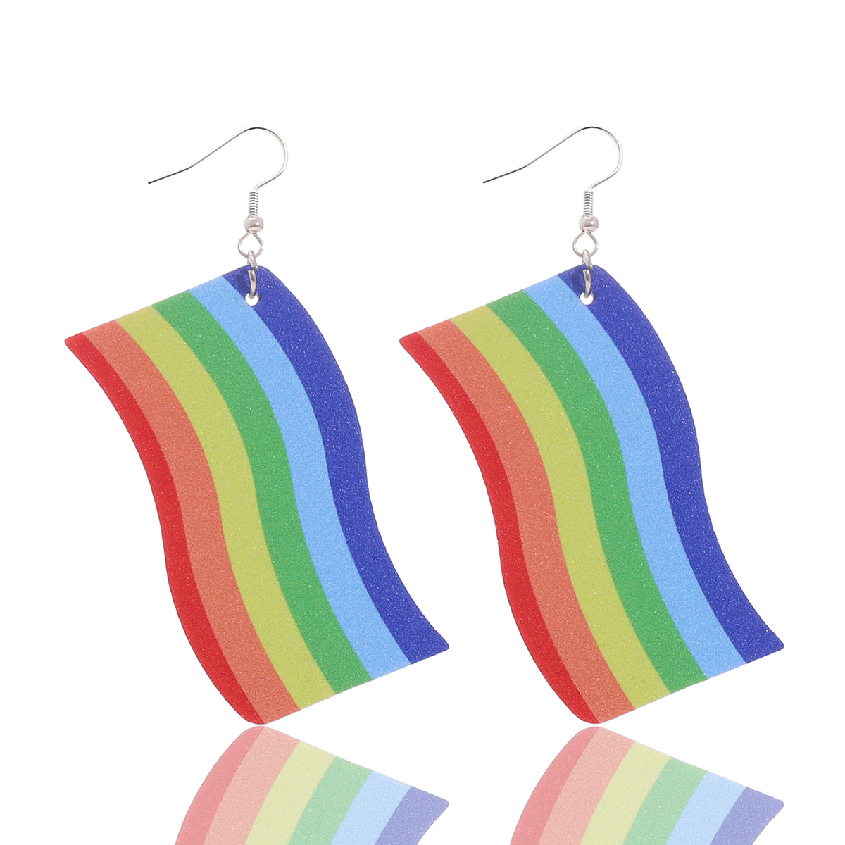 Pride Festival Rainbow Striped Love Butterfly Water Drop Flag Stud Earrings Colorful Cross-Border Earrings Earrings Amazon