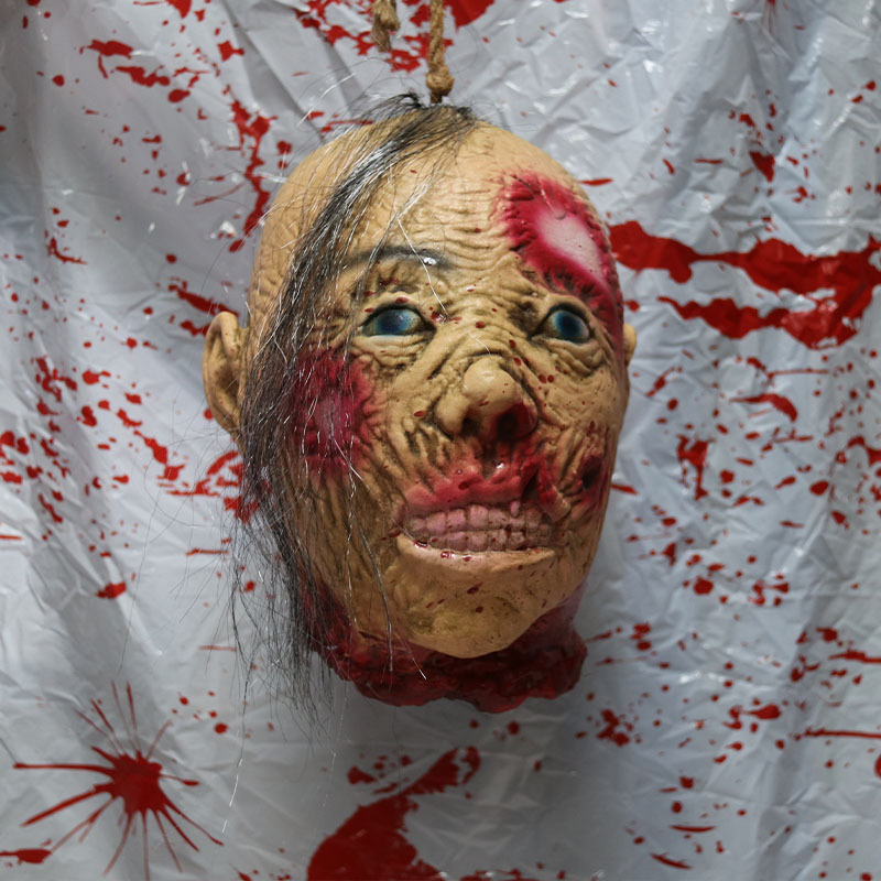 鬼屋恐怖装饰挂件鬼头吓人万圣节断头鬼死人头密室逃脱假人头道具