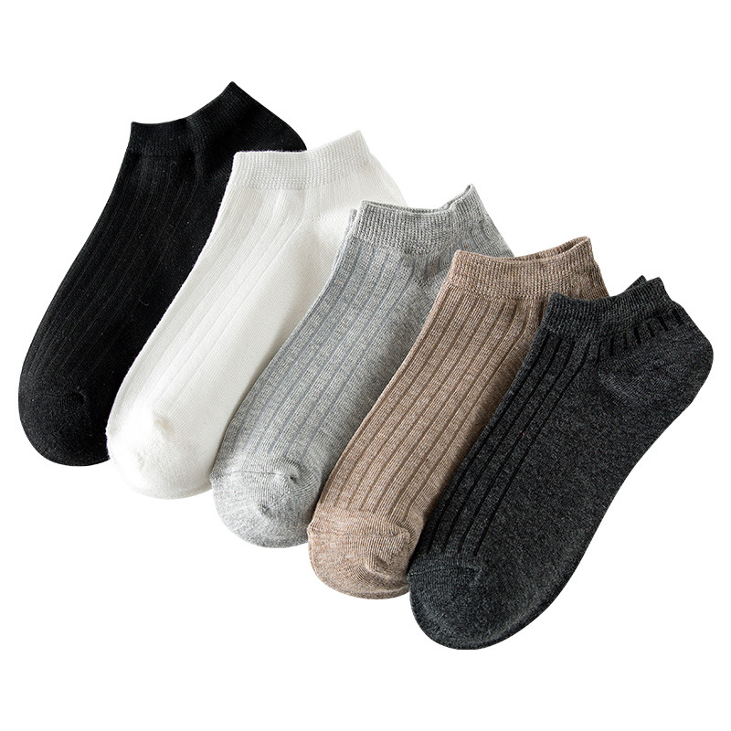 Socks Men's Spring and Summer Socks Casual and Comfortable Ankle Socks Solid Color Breathable Cotton Socks Men's Sports Short Men's Socks All-Matching