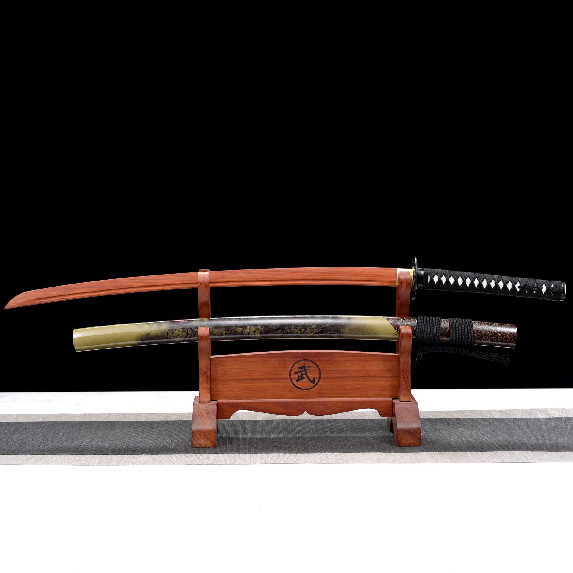 龙泉市刀剑红木cos影视道具木质日本剑传统居合训练刀摆件未开刃