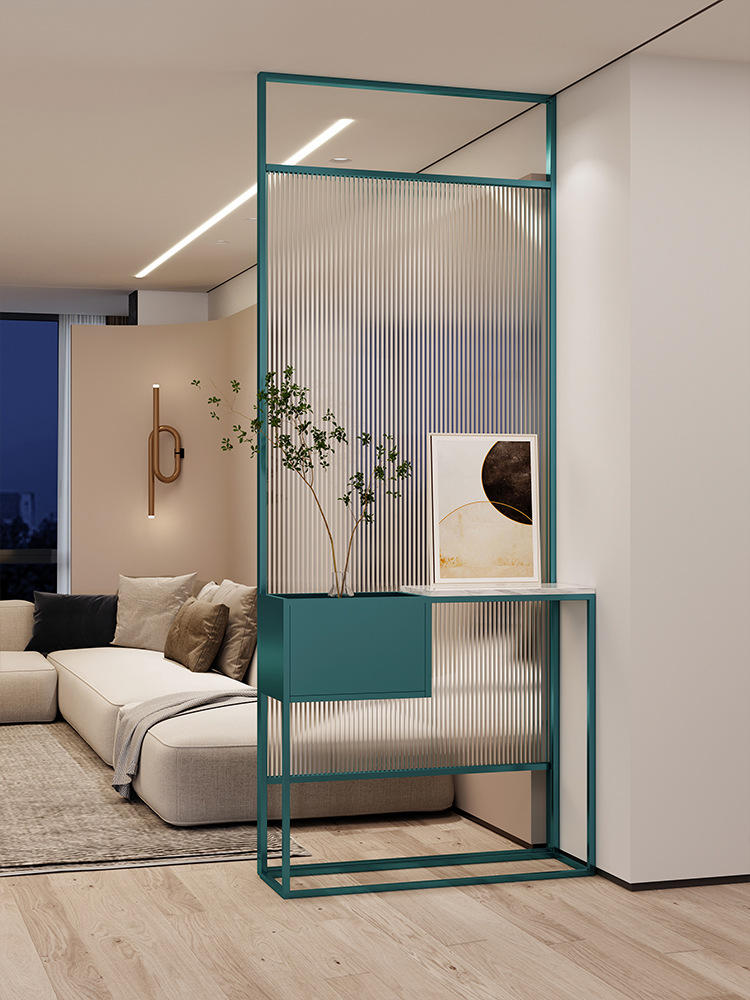 极简入户玄关柜简约隔断柜间厅柜金属客厅屏风组合意式装饰隔断架