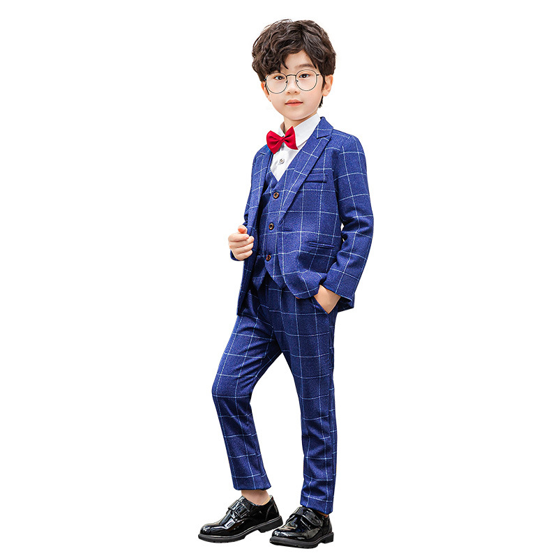 Children's Business Suit Dress for Boys British Boys Korean Style Costume Handsome Flower Girl Small Suit West