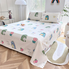 厂家直销批发纯棉床单单件全棉简约印花卡通床单宿舍单双人单床单
