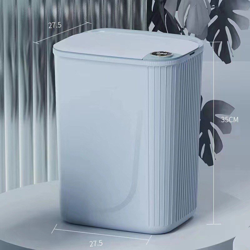 Smart Trash Can Household with Lid Automatic Induction Living Room Bathroom Kitchen Large Capacity Charging Trash Can Cross-Border