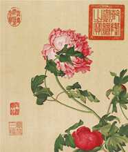 AZA3郎世宁花鸟高清艺术微喷画心宫廷国画客厅玄关书房酒店挂画装