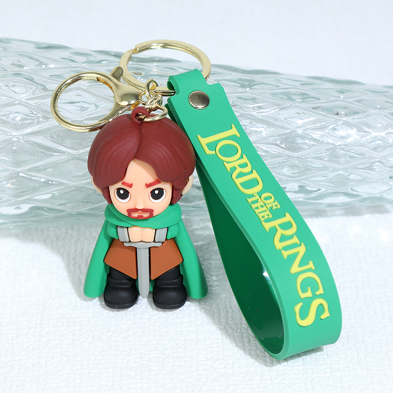 Cartoon Movie The Lord of the Rings Silicone Doll Keychain Pendant Legolas Greenleaf Doll and Bag Car Pendant Gift