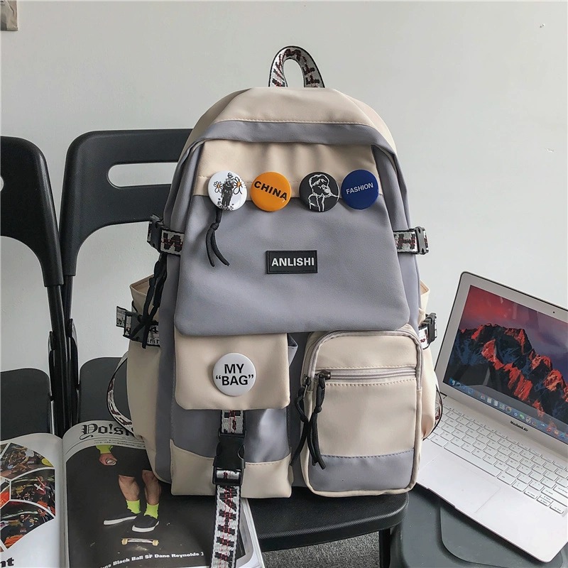 Schoolbag Female College Student Korean High School Travel Backpack Male Junior High School Student Ins Japanese Large Capacity Computer Backpack