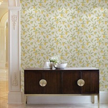 北欧复古花纹壁纸美式高端墙布卧室沙发别墅柠檬花卉电视背景墙纸