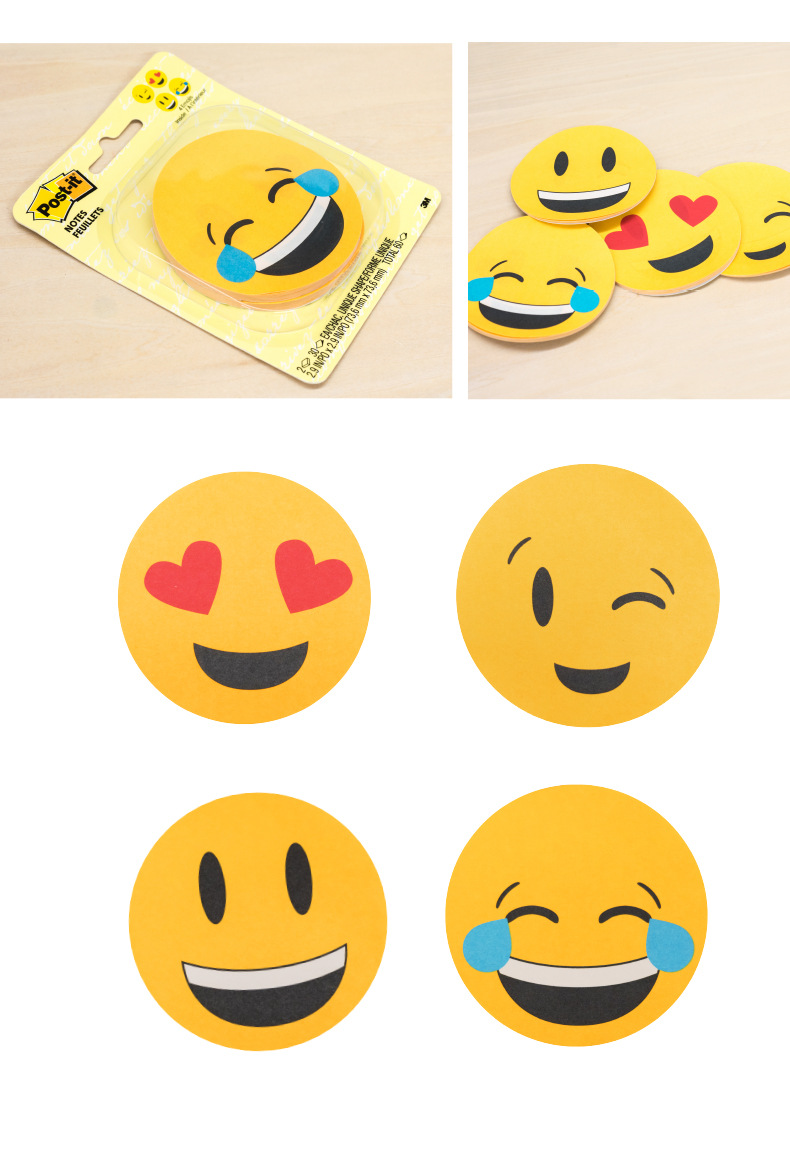 3m报事贴笑脸随心帖行走的表情包便利贴好友社交神器便条纸emoji