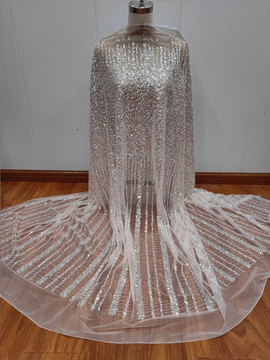 烫钻渐变金镭射时尚网纱布料婚纱礼服演出舞蹈裙diy装饰服装辅料