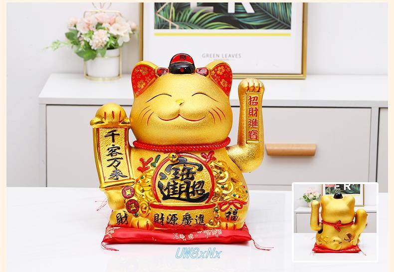 摇手招财猫摆件家居客厅店铺开业自动招手发财猫小摆件送礼存钱罐