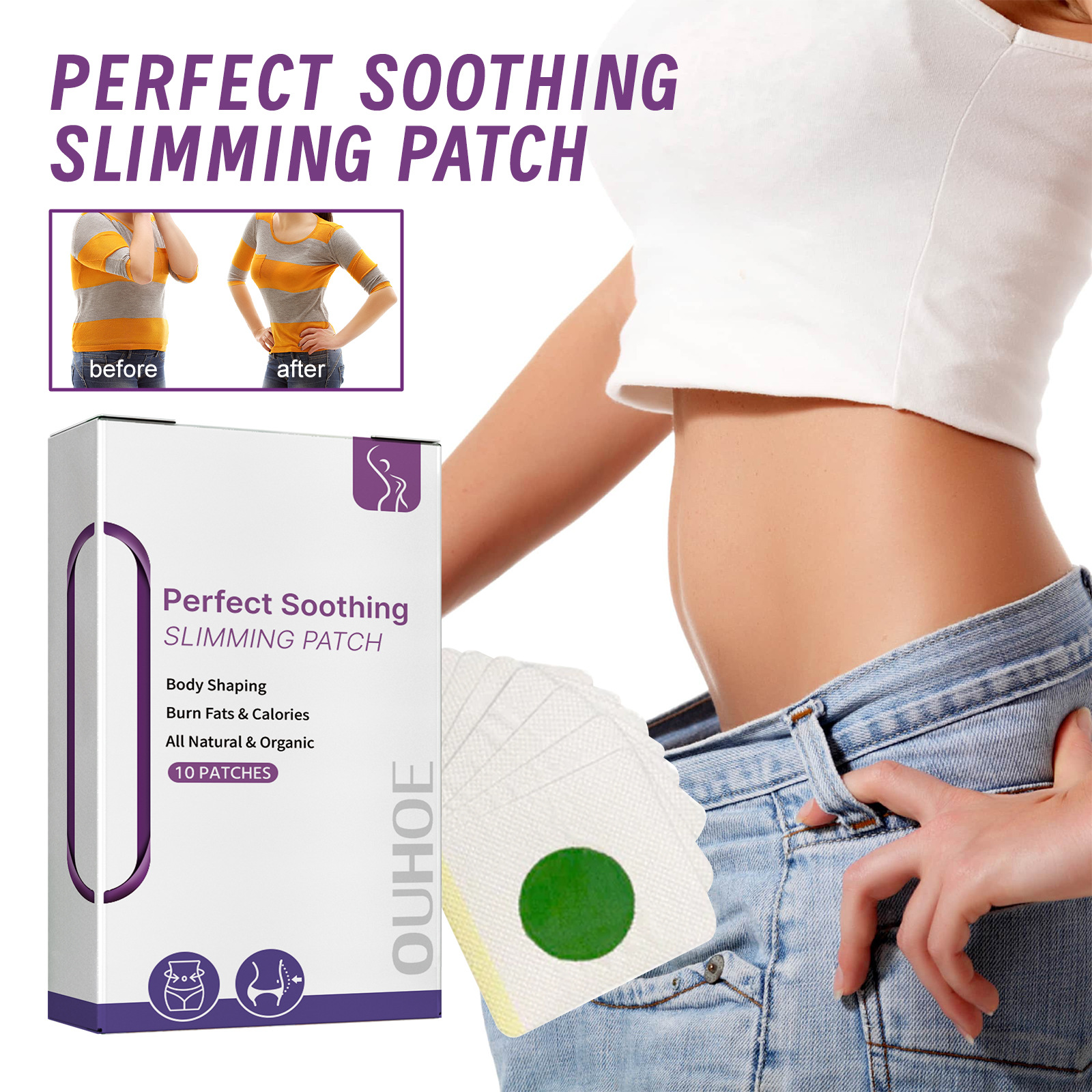 Ouhoe Herbal Slimming Paste Firming Skin Abdomen Leg Fat Lazy Shaping Slimming Navel Stickers