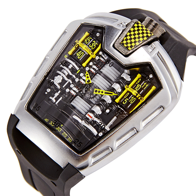 巴雷特新概念16缸发动机手表男学生潮流引擎跑车潮男表抖音直播款