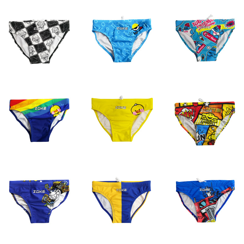 zoke洲克 儿童三角游泳裤 青少年小童中大童训练游泳裤 小童学生