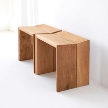 实木餐凳北欧设计师简约原木异形凳子餐厅餐桌凳换鞋凳餐椅茶几凳