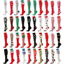 新款厂家直销圣诞压力袜 亚马逊男女运动压缩袜 跨境专供socks
