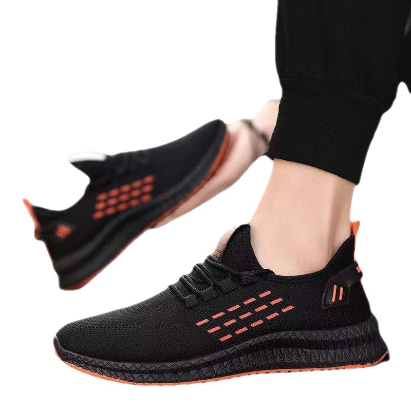 Factory Wholesale 2023 Spring and Summer New Flyknit Men's Shoes Korean Style Trendy Casual Breathable Mesh Sneaker Men