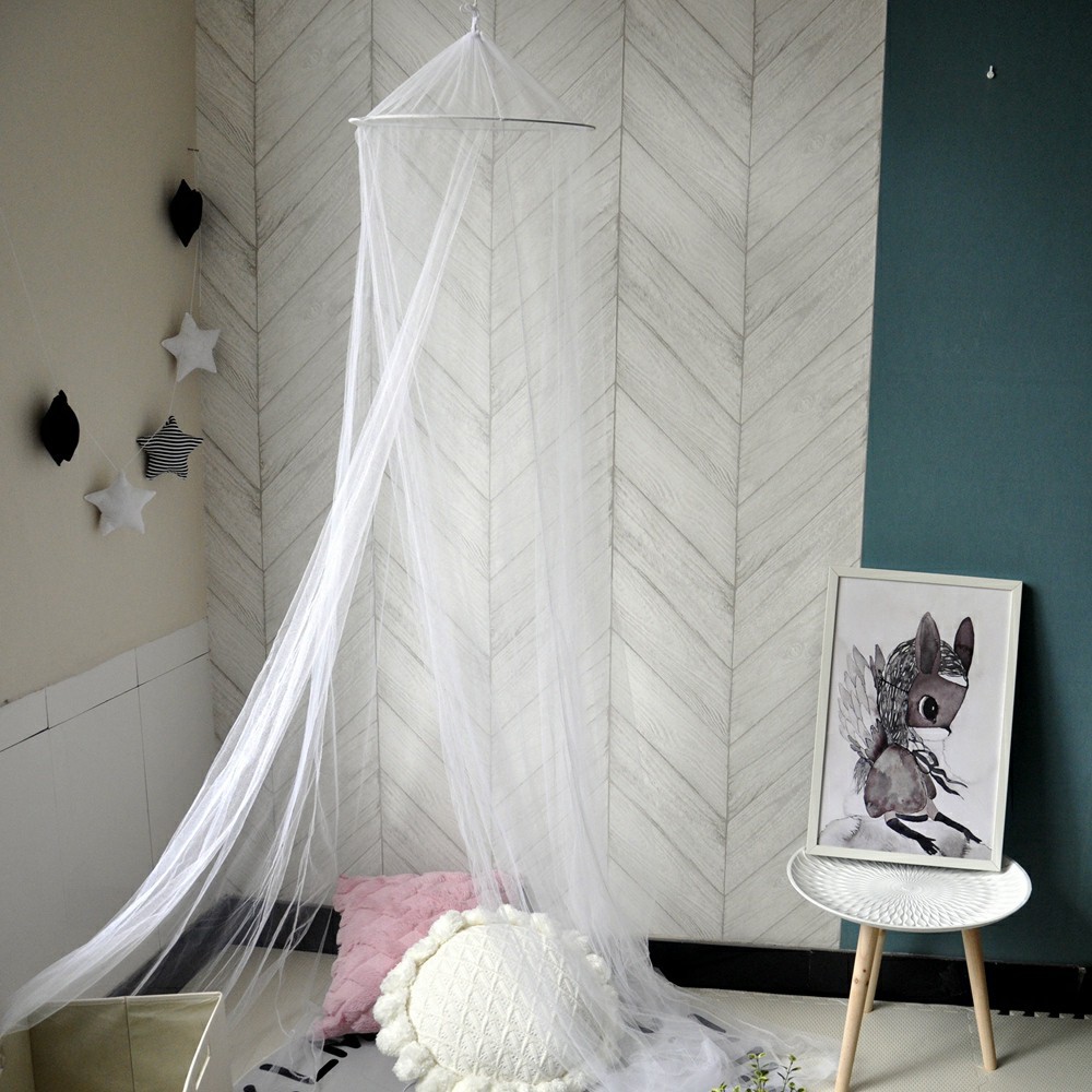 吊挂圆顶蚊帐 折叠钢丝圈成人吊顶公主蚊帐-阿里巴巴