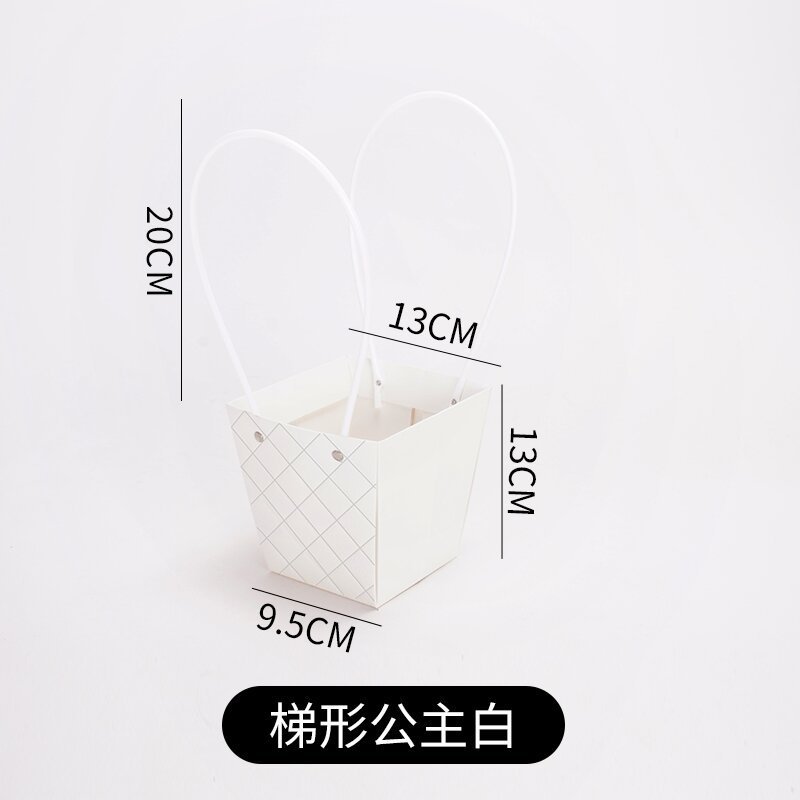 Portable Paper Flower Box Valentine's Day Flower Packing Box Bouquet DIY Flower Arrangement Material Kraft Paper Waterproof Hand Bag