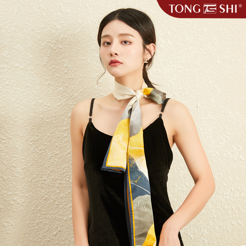 新加长加大双层纯真丝大飘带百搭长丝巾桑蚕丝领巾女丝带围巾新品