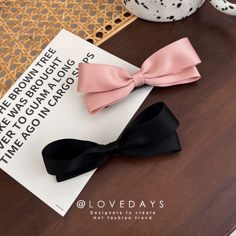 Cute Bow Three-Dimensional Small Hairclip Girl Pink Bang Clip Small Ear Headdress Little Red Book Recommendation Head Clip