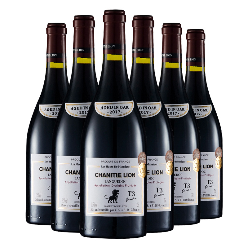 康帝雄狮t3园干红葡萄酒13.5度750ml 法国原瓶进口整箱装